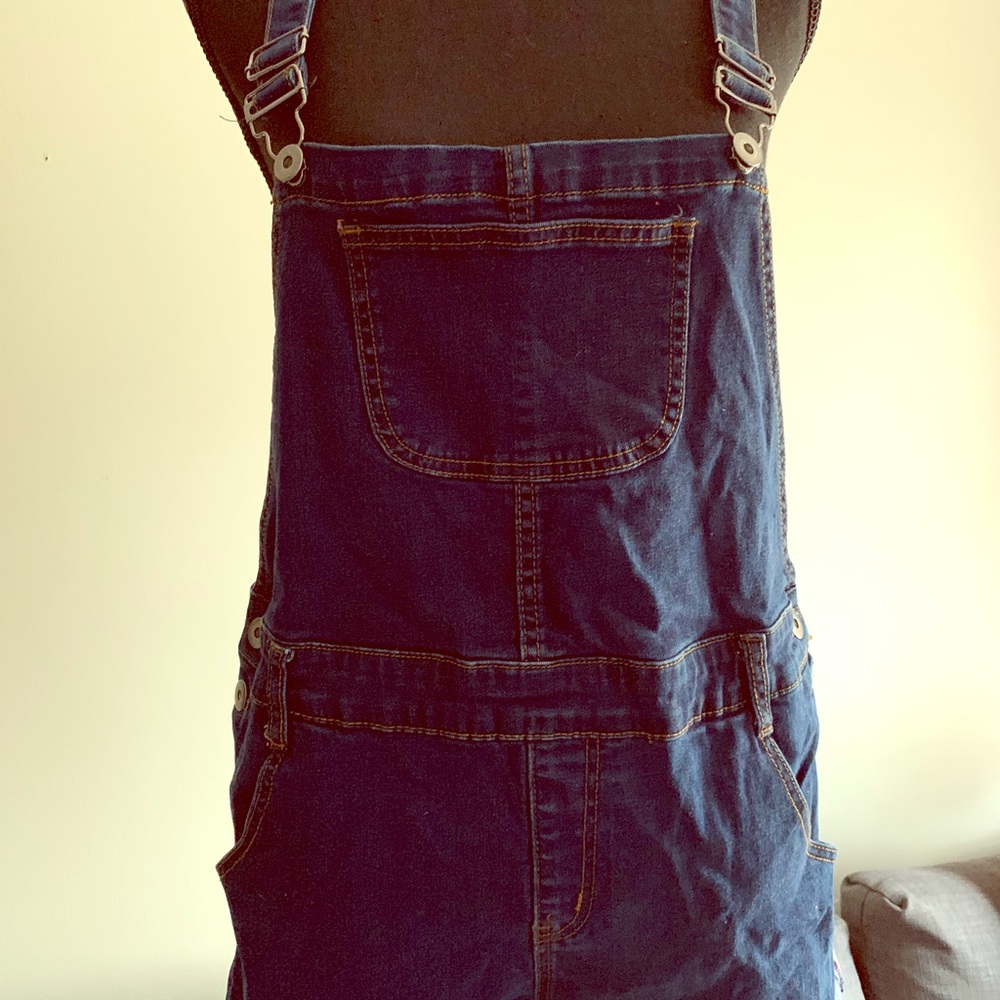 ModCloth shortie overalls in dark blue